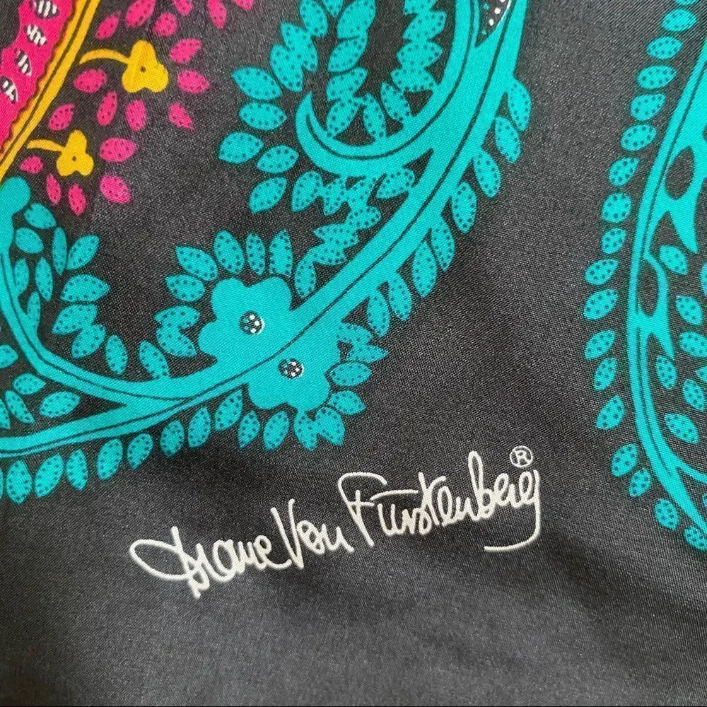 Diane Von Furstenberg vintage 100% silk scarf 42”